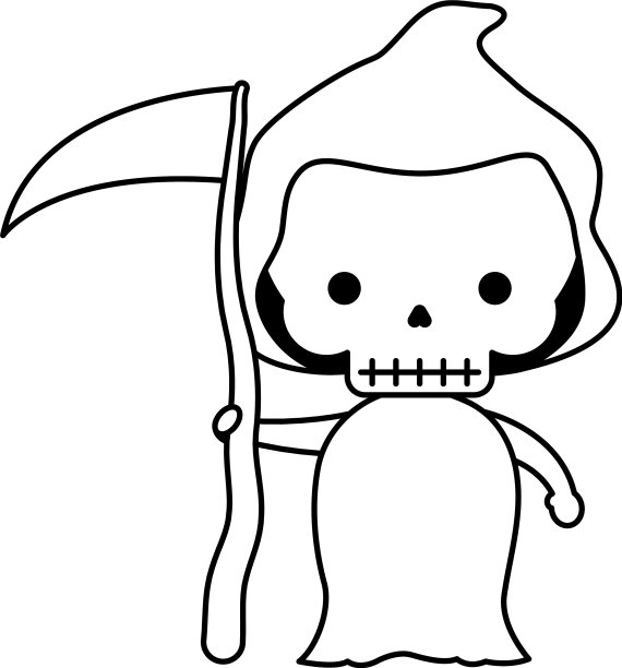 万圣节快乐，可爱的死亡角色图片下载