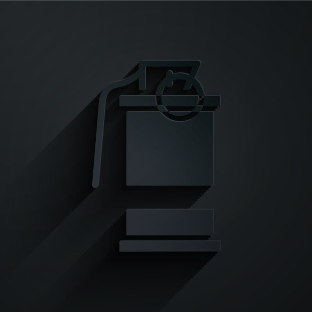 纸割手烟手榴弹图标孤立上图片下载