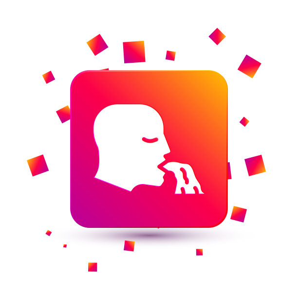 白色呕吐人图标孤立在白色图片下载