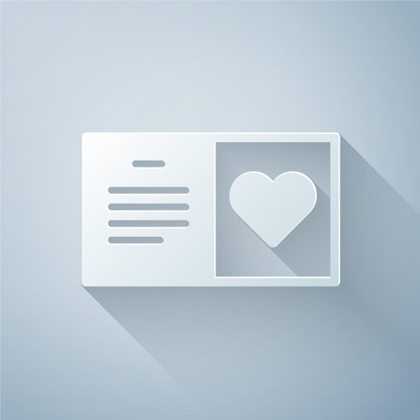 剪纸情人节派对传单图标孤立图片下载