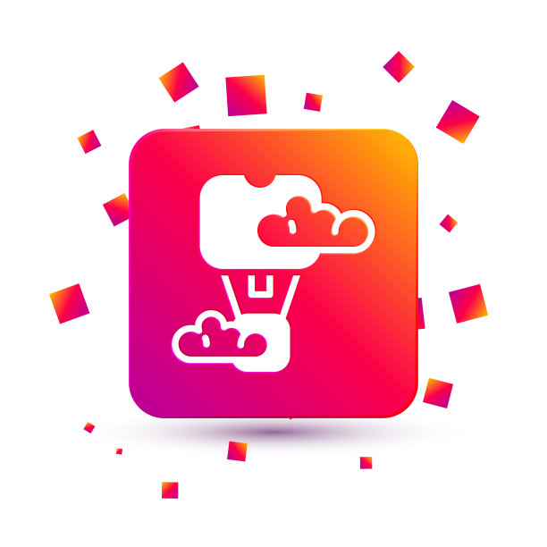 白色浪漫的热气球图标孤立图片下载