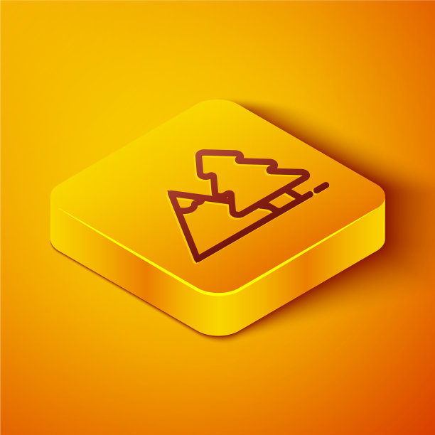 等距线山与树图标孤立图片下载