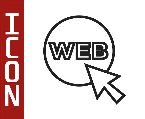 黑线网页与图形设计图标隔离在一起图片下载