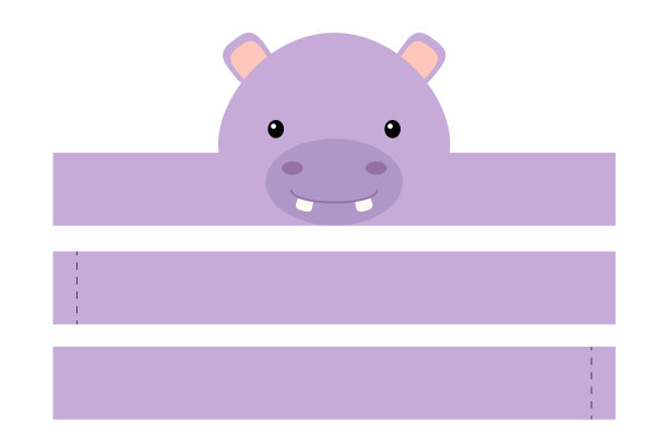 印刷河马纸帽子派对皇冠模切图片下载