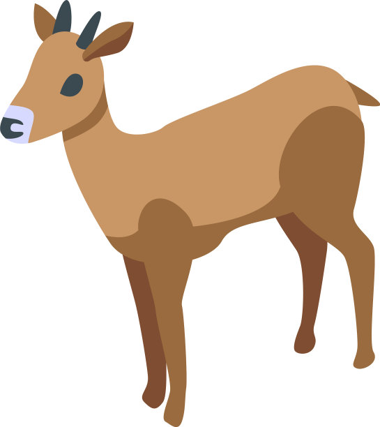 羚羊，瞪羚图标等距样式图片下载