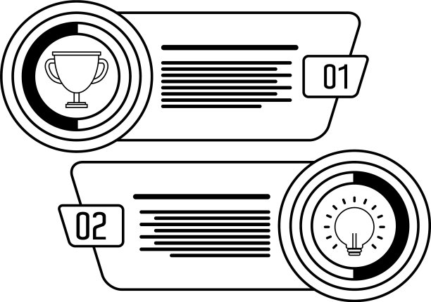 奖杯和灯泡灯信息图表统计行图片下载