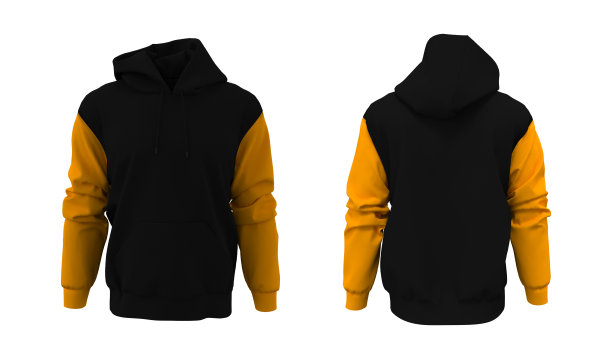 空白连帽运动衫模型打印，孤立在白色背景图片下载