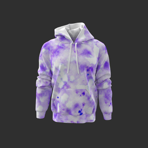 空白扎染连帽运动衫模型印刷图片下载