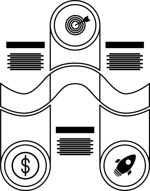 金融图标信息图表统计线条风格图片下载