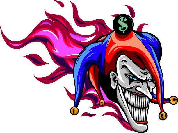 邪恶的小丑与火焰艺术图片下载