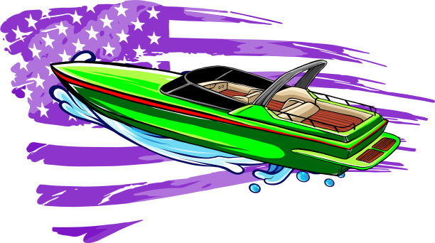 游艇以摩托艇的速度在游弋图片下载