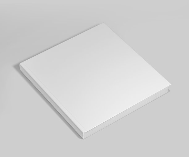 白色方形硬封面书模型，空白杂志，书，小册子，宣传册，3D渲染在光的背景图片下载