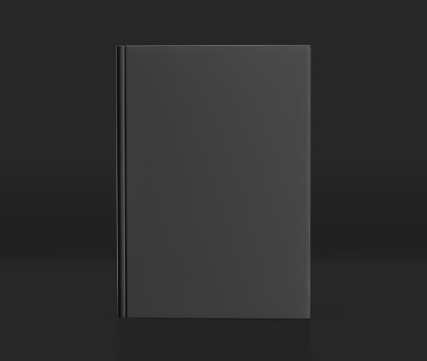 黑色精装书模型，杂志，书，小册子，宣传册，3D渲染在黑暗的背景图片下载
