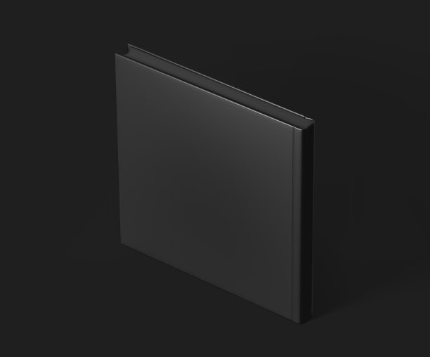 黑色方形精装书模型，杂志，书，小册子，小册子，在黑暗的背景上3D渲染图片下载