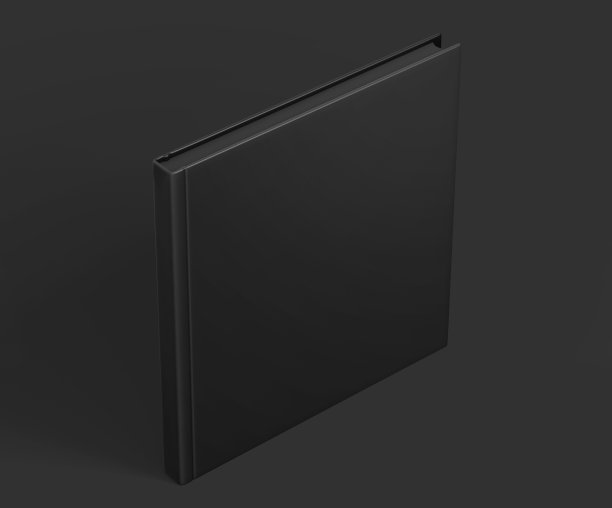 黑色方形精装书模型，杂志，书，小册子，小册子，在黑暗的背景上3D渲染图片下载