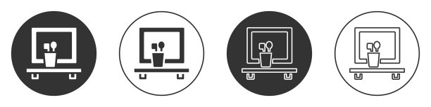 黑色面盆镜图标孤立在白色图片下载