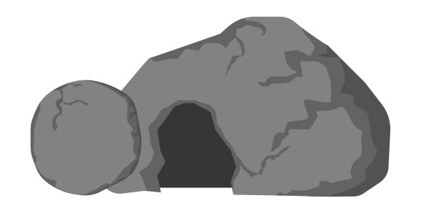 耶稣的坟墓空了，石头滚了。开放的洞穴。复活节的插图图片下载