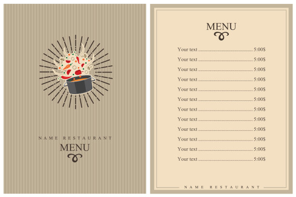 餐厅的菜单设计图片下载