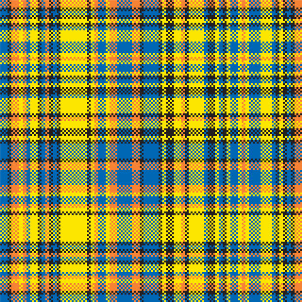 格子花呢图案无缝印花布图片下载