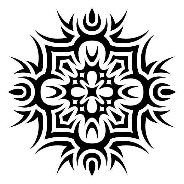 剪贴艺术与抽象的部落纹身图案图片下载