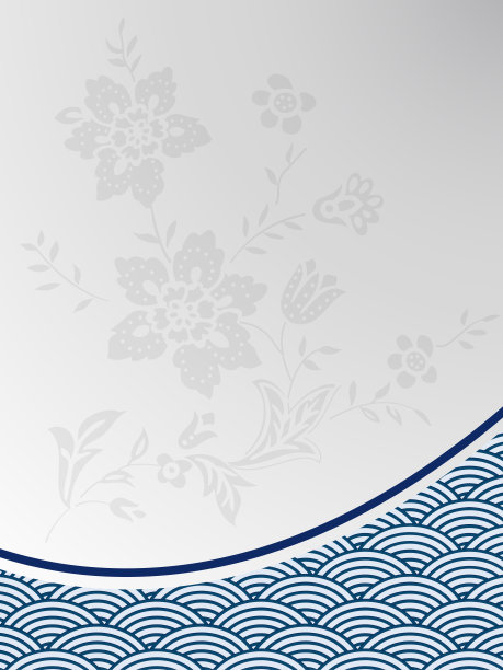 中国陶瓷风格背景，海浪纹理图片下载