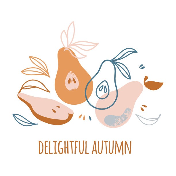 可爱的梨花甜美的水果手绘图片下载