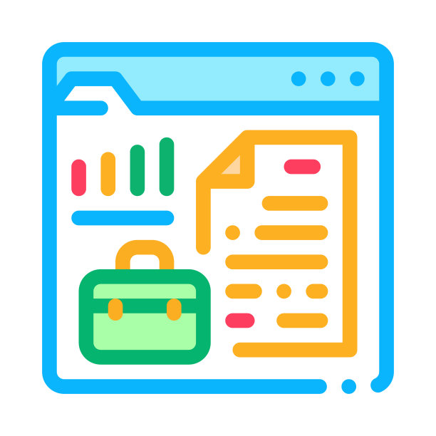 公司审计业务案例彩色图标矢量插图图片下载