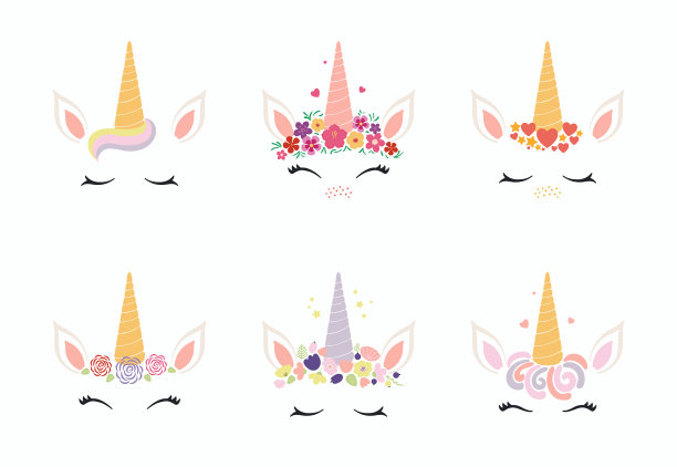 独角兽面装饰蛋糕套图片下载