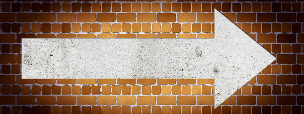 棕色砖墙和混凝土箭头图片下载