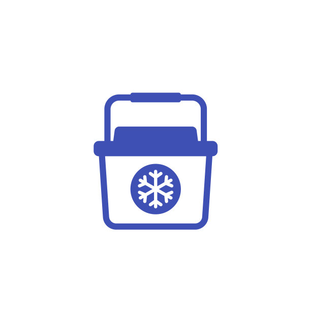 便携式冰箱冷却器图标上的白色图片下载