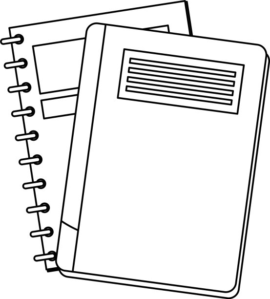 笔记本和书的学校用品图标图片下载