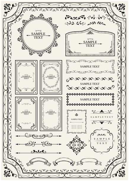仿古框架材料套装图片下载
