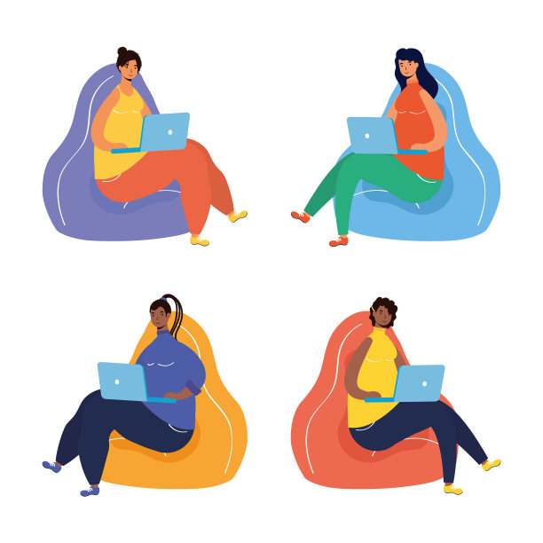 在笔记本电脑上工作的妇女图片下载