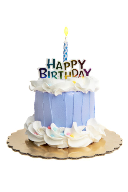 白色蜡烛生日蛋糕图片下载