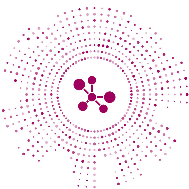 白色背景上的紫色分子图标图片下载