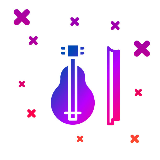彩色小提琴图标孤立在白色背景图片下载
