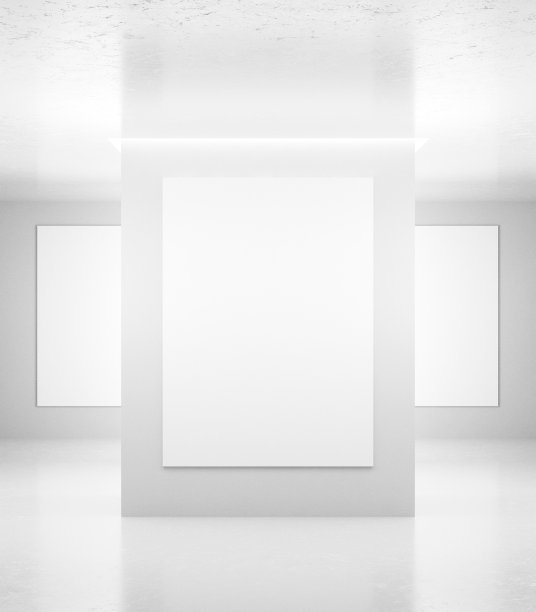 白色内饰与空框架墙上。图片下载