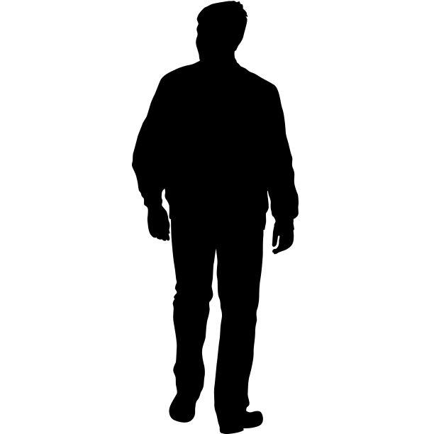 白色背景上行走的人的剪影图片下载