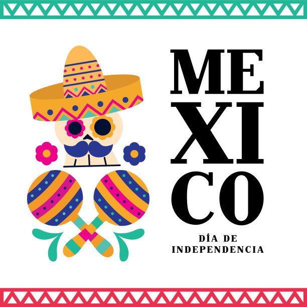在墨西哥，他戴着帽子的独立头骨图片下载