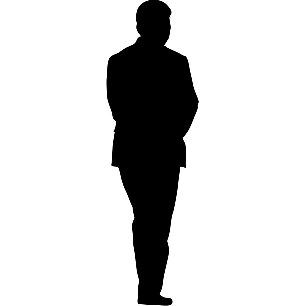 剪影商人在西装与领带在一个白色背景图片下载