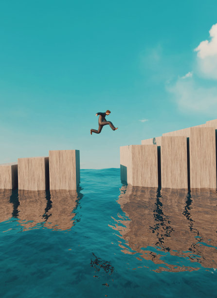 商人在追求成功的过程中做了一个危险的跳跃图片下载