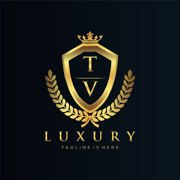 电视字母首字母与皇家豪华标志模板图片下载