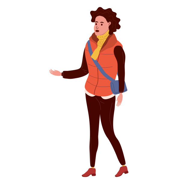 年轻的女人在秋天的时装街图片下载