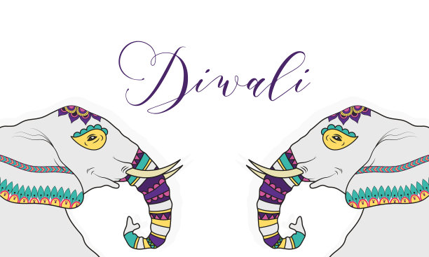 用大象写的字母庆祝排灯节快乐图片下载