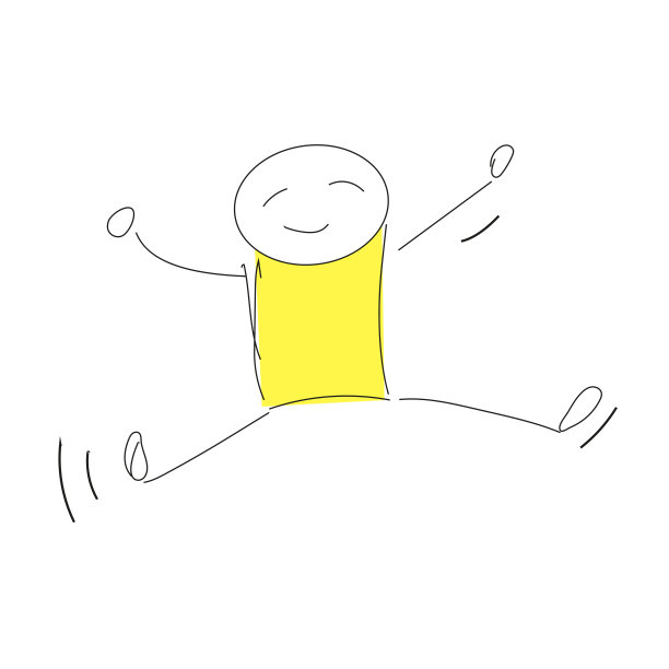 快乐跳跃的简笔画。图片下载