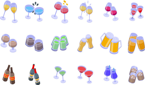 欢呼图标设置等距风格图片下载