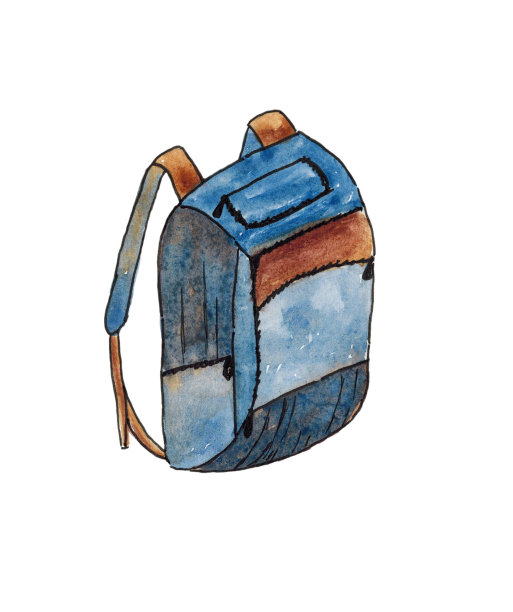 徒步旅行背包，孤立在白色的背景上。图片下载