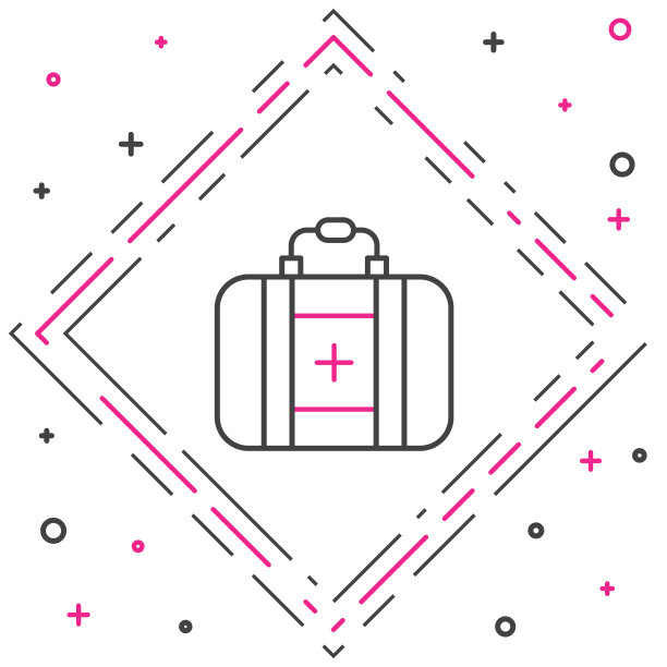 线急救箱图标隔离在白色图片下载