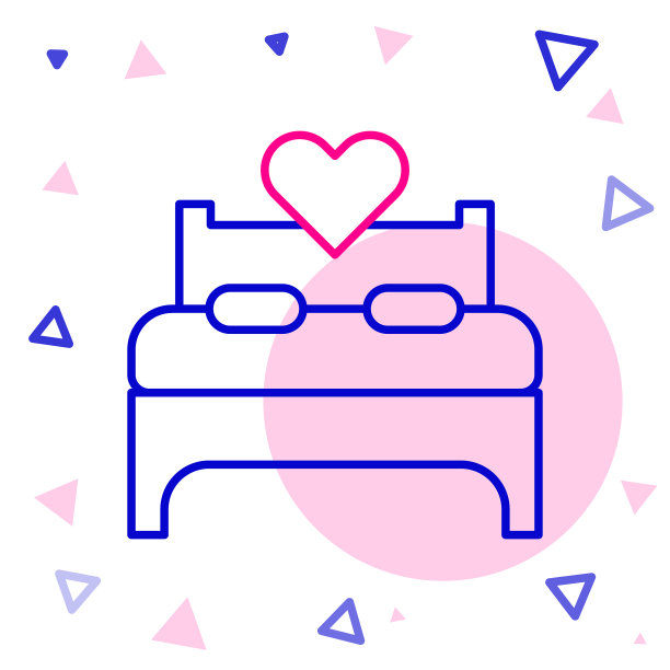 线卧室图标孤立的白色背景图片下载