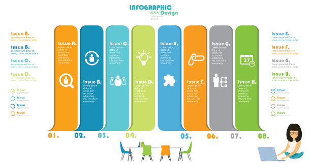 步骤选项元素信息图模板的网站，UI应用程序，业务演示。图片下载